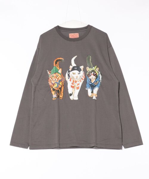 CORISCO（コリスコ）の「アニマル柄ロンTEE(M1)（Tシャツ/カットソー・メンズ・ホワイト系1/ホワイト系2/グレー系2/ブラック系2/グレー系1/ブラック系1/オートミール/キナリ・MEDIUM/LARGE/X-LARGE）」の16枚目の写真