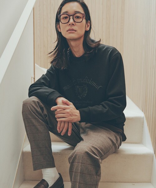 COMME CA ISM(コムサイズム)の「カレッジロゴ 刺繍プルオーバー(Tシャツ/カットソー・メンズ・ネイビー/グレー/ブラック/ワイン・MEDIUM/LARGE)」の1枚目の写真