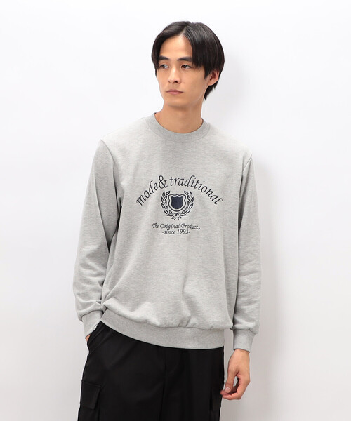 COMME CA ISM(コムサイズム)の「カレッジロゴ 刺繍プルオーバー(Tシャツ/カットソー・メンズ・ネイビー/グレー/ブラック/ワイン・MEDIUM/LARGE)」の7枚目の写真