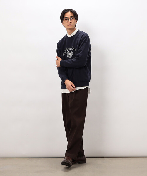 COMME CA ISM(コムサイズム)の「カレッジロゴ 刺繍プルオーバー(Tシャツ/カットソー・メンズ・ネイビー/グレー/ブラック/ワイン・MEDIUM/LARGE)」の8枚目の写真