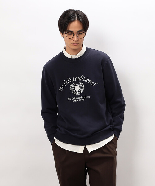 COMME CA ISM（コムサイズム）の「カレッジロゴ 刺繍プルオーバー（Tシャツ/カットソー・メンズ・ネイビー/グレー/ブラック/ワイン・MEDIUM/LARGE）」の19枚目の写真
