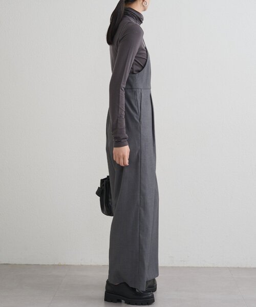 LOUNGEDRESS（ラウンジドレス）の「【＠___kuuu__コラボカラー登場！】Vキャミサロペット（サロペット/オーバーオール・レディース・グレー/ブラウン・FREE）」の7枚目の写真