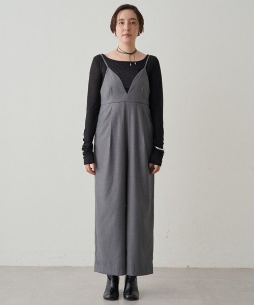LOUNGEDRESS（ラウンジドレス）の「【＠___kuuu__コラボカラー登場！】Vキャミサロペット（サロペット/オーバーオール・レディース・グレー/ブラウン・FREE）」の13枚目の写真