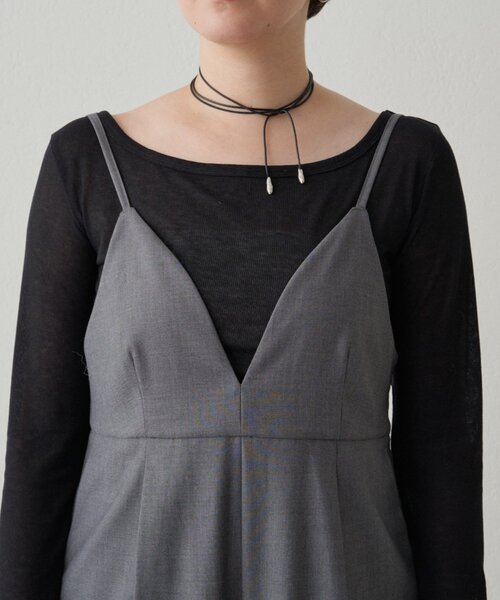 LOUNGEDRESS（ラウンジドレス）の「【＠___kuuu__コラボカラー登場！】Vキャミサロペット（サロペット/オーバーオール・レディース・グレー/ブラウン・FREE）」の16枚目の写真