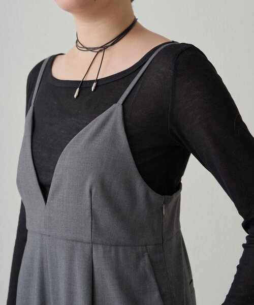 LOUNGEDRESS（ラウンジドレス）の「【＠___kuuu__コラボカラー登場！】Vキャミサロペット（サロペット/オーバーオール・レディース・グレー/ブラウン・FREE）」の17枚目の写真