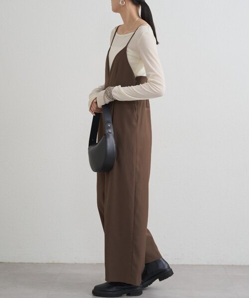 新品未使用✨ ラウンジドレス キャミオールインワン サロペット M 手洗い可 セール】【＠___kuuu__コラボカラー登場！】Vキャミサロペット