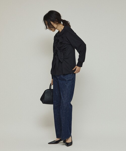 Firsthand（ファーストハンド）の「Firsthand/ファーストハンド オーガニックコットン リボンディティールトップス（Tシャツ/カットソー・レディース・ブラック/ホワイト・FREE）」の16枚目の写真