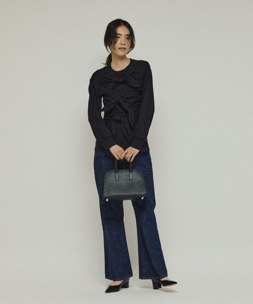 Firsthand（ファーストハンド）の「Firsthand/ファーストハンド オーガニックコットン リボンディティールトップス（Tシャツ/カットソー・レディース・ブラック/ホワイト・FREE）」の18枚目の写真