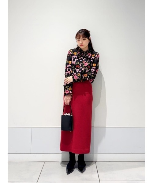 LOULOU WILLOUGHBY】ウール混ダブルクロスタイトスカート（スカート