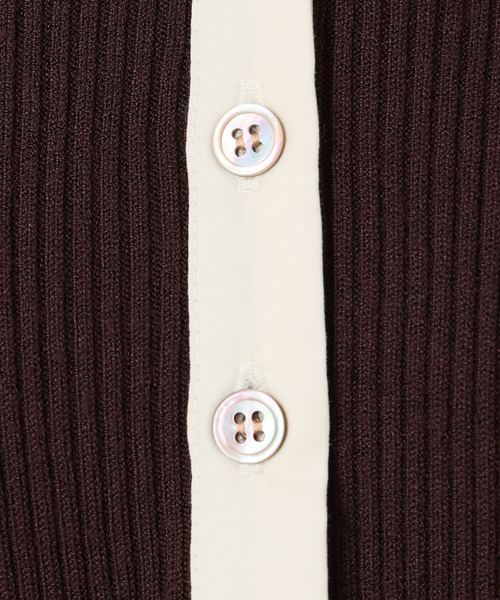 La TOTALITE（ラトータリテ）の「【洗える】襟カフスドッキングニット（ニット/セーター・レディース・ネイビー/ブラウン/アイボリー・FREE）」の15枚目の写真