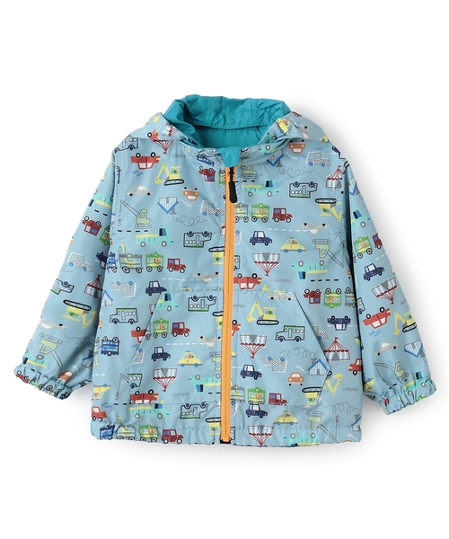 kladskap（クレードスコープ）の「乗り物リバーシブルウィンドブレーカー（ブルゾン・キッズ・黄緑系/ライトブルー・130cm/120cm/100cm/110cm/90cm）」の4枚目の写真