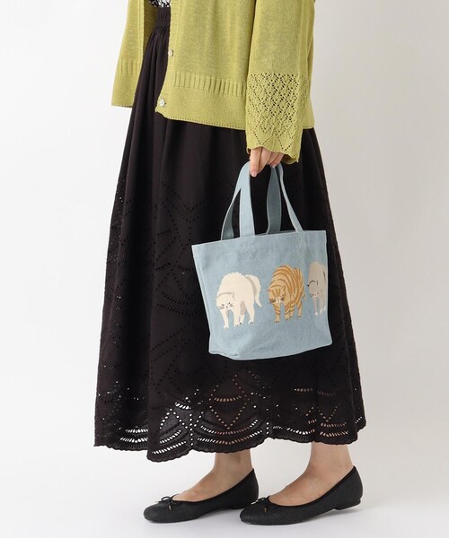 one'sterrace(ワンズテラス)の「キャンバスミニトート ヤンノカキャット(トートバッグ・レディース・ライトグリーン系・99)」の10枚目の写真