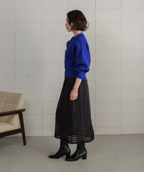 Bou Jeloud(ブージュルード)の「ビッグ釦柄切替カーディガン(カーディガン/ボレロ・レディース・ブラウン/ブルー/ブラック・FREE)」の21枚目の写真