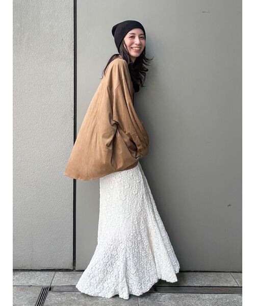 Ungrid（アングリッド）の「スウェードライクルーズシャツ（シャツ/ブラウス・レディース・ベージュ/アイボリー・FREE）」の6枚目の写真