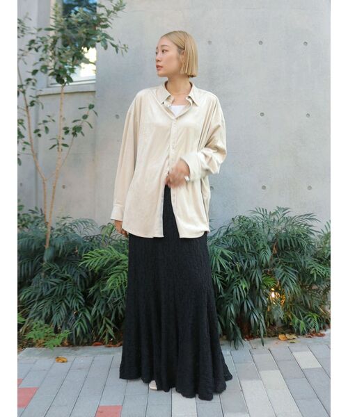 Ungrid（アングリッド）の「スウェードライクルーズシャツ（シャツ/ブラウス・レディース・ベージュ/アイボリー・FREE）」の11枚目の写真