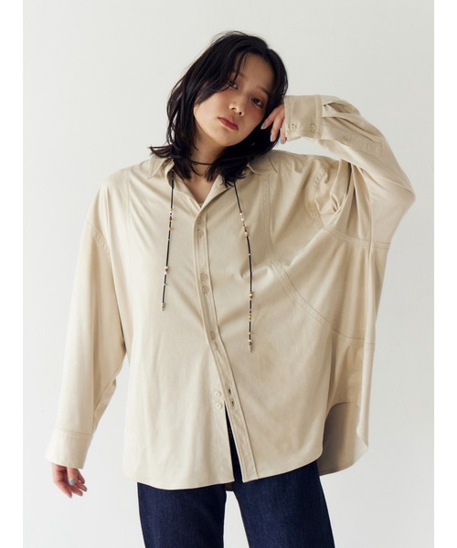 Ungrid（アングリッド）の「スウェードライクルーズシャツ（シャツ/ブラウス・レディース・ベージュ/アイボリー・FREE）」の22枚目の写真