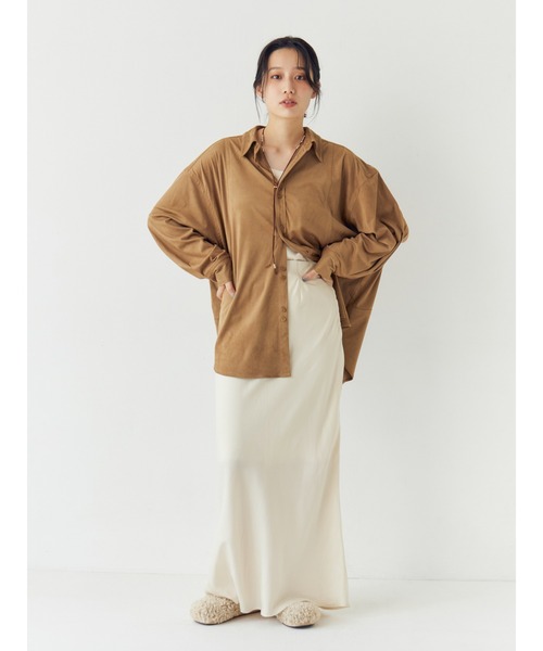 Ungrid（アングリッド）の「スウェードライクルーズシャツ（シャツ/ブラウス・レディース・ベージュ/アイボリー・FREE）」の15枚目の写真