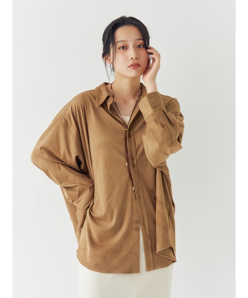 Ungrid（アングリッド）の「スウェードライクルーズシャツ（シャツ/ブラウス・レディース・ベージュ/アイボリー・FREE）」の21枚目の写真