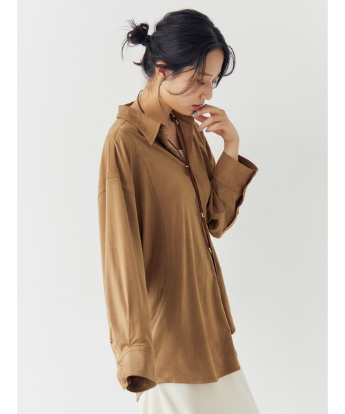 Ungrid（アングリッド）の「スウェードライクルーズシャツ（シャツ/ブラウス・レディース・ベージュ/アイボリー・FREE）」の16枚目の写真