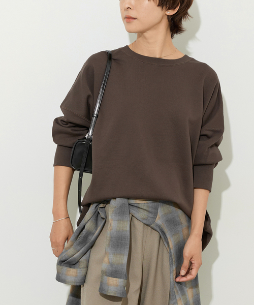 JOURNAL STANDARD relume(ジャーナルスタンダード レリューム)の「《追加》オーバーサイズロングスウェット(スウェット・レディース・ブラック/ホワイト系その他/ブラウン/ピンク・FREE)」の4枚目の写真