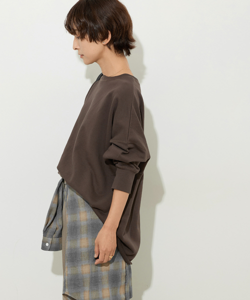 JOURNAL STANDARD relume(ジャーナルスタンダード レリューム)の「《追加》オーバーサイズロングスウェット(スウェット・レディース・ブラック/ホワイト系その他/ブラウン/ピンク・FREE)」の11枚目の写真