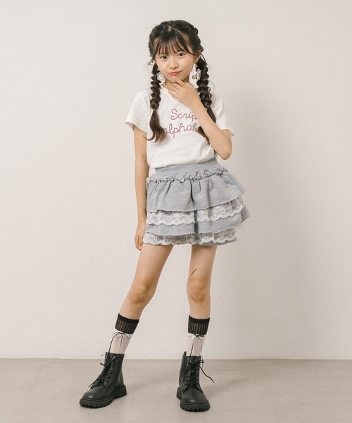 ふわもち軽やか素材】レースツーティアフリルショートパンツ（その他