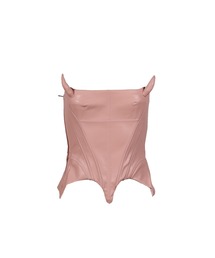 Nodress(m[hX)PINK FAUX LEATHER DEVIL HORN CORSET(`[ugbv)