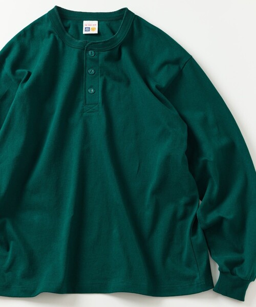 FREAK'S STORE(フリークスストア)の「HEAVY WEIGHT / ヘビーウェイト ヘンリーネック ロングスリーブTシャツ/10.5オンス(Tシャツ/カットソー・メンズ・ホワイト/チャコールグレー/ライトグレー/グリーン・SMALL/MEDIUM/LARGE)」の4枚目の写真