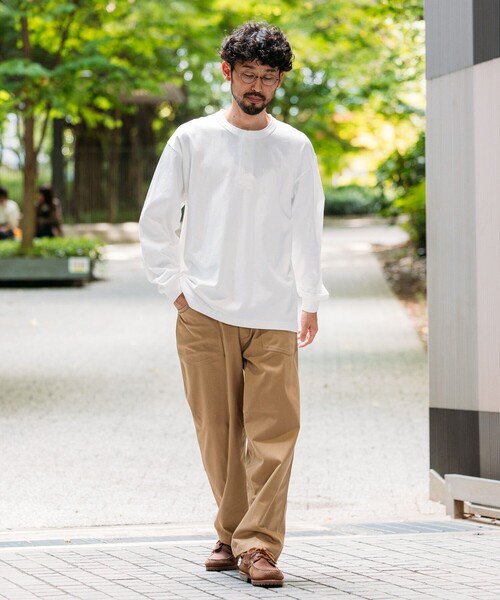 FREAK'S STORE(フリークスストア)の「HEAVY WEIGHT / ヘビーウェイト ヘンリーネック ロングスリーブTシャツ/10.5オンス(Tシャツ/カットソー・メンズ・ホワイト/チャコールグレー/ライトグレー/グリーン・SMALL/MEDIUM/LARGE)」の21枚目の写真