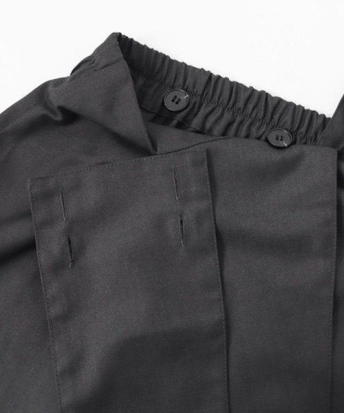 Pierrot（ピエロ）の「無地と柄から選べるラップ風ジャンパースカート（ジャンパースカート・レディース・チャコール/ブラウン系その他/ブラック/ブラック系その他・L/M/PL/PM）」の11枚目の写真