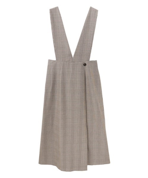 Pierrot（ピエロ）の「無地と柄から選べるラップ風ジャンパースカート（ジャンパースカート・レディース・チャコール/ブラウン系その他/ブラック/ブラック系その他・L/M/PL/PM）」の21枚目の写真