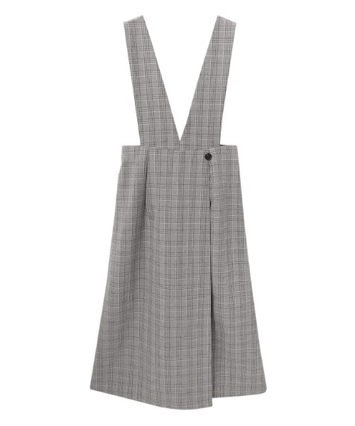 Pierrot（ピエロ）の「無地と柄から選べるラップ風ジャンパースカート（ジャンパースカート・レディース・チャコール/ブラウン系その他/ブラック/ブラック系その他・L/M/PL/PM）」の17枚目の写真