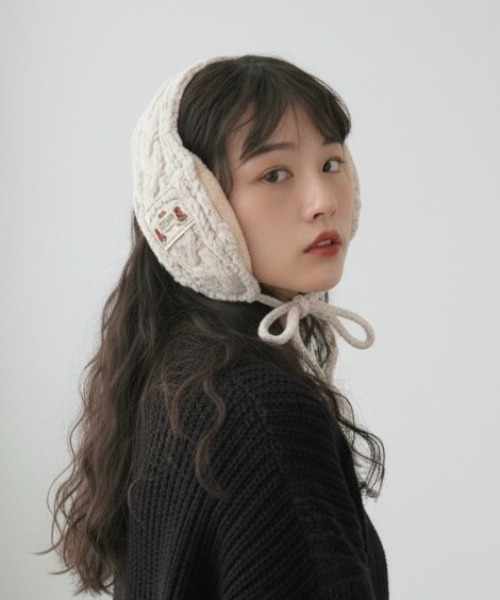 セール】【CHI SELECT】裏ボア ロゴワッペン耳当て イヤーマフ chi