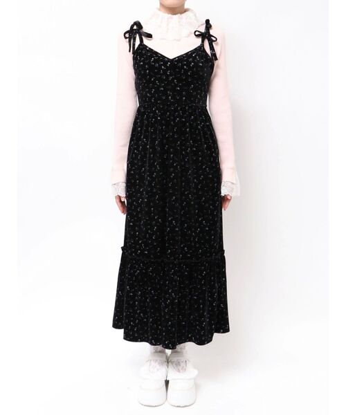 merry jenny（メリージェニー）の「アシメribbonベロアワンピース（ワンピース・レディース・その他1/アイボリー/ブラック・FREE）」の16枚目の写真