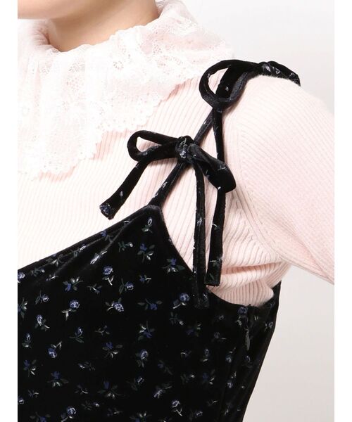 merry jenny（メリージェニー）の「アシメribbonベロアワンピース（ワンピース・レディース・その他1/アイボリー/ブラック・FREE）」の12枚目の写真