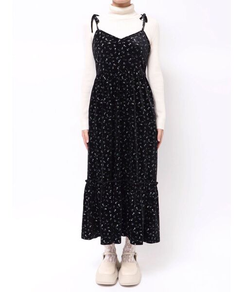 merry jenny（メリージェニー）の「アシメribbonベロアワンピース（ワンピース・レディース・その他1/アイボリー/ブラック・FREE）」の9枚目の写真