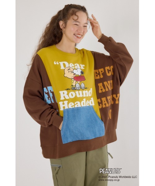 RODEO CROWNS WIDE BOWL（ロデオクラウンズワイドボウル）の「(PEANUTS) カスタムスウェットトップス（スウェット・レディース・ブラック系その他/ブラウン系その他/ブルー系その他3/グリーン系その他・FREE）」の3枚目の写真