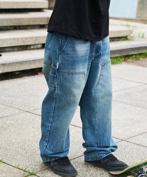 ELEMENT(エレメント)の「ELEMENT メンズ SHOD PANTS HAMMER WKNEE PAINT デニムパンツ 【2025年秋冬モデル】/エレメントダブルニーワークペインターパンツ(デニムパンツ・メンズ・ブラック系その他/ブルー系その他・MEDIUM/X-LARGE/LARGE)」の2枚目の写真