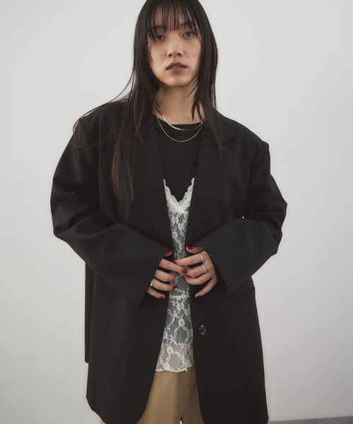 HANNE（アン）の「シングルブレストテーラードジャケット（テーラードジャケット・レディース・グレー/ブラック/ベージュ・S/M）」の19枚目の写真