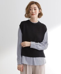 ニットベスト×シャツセット