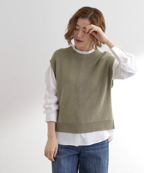 grove（グローブ）の「ニットベスト×シャツセット（その他トップス・レディース・オリーブ/ブラック/グレー・03/02/01/05/04）」の19枚目の写真