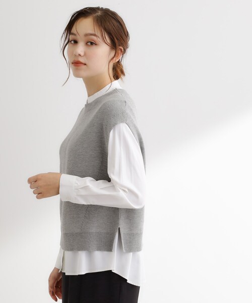 grove（グローブ）の「ニットベスト×シャツセット（その他トップス・レディース・オリーブ/ブラック/グレー・03/02/01/05/04）」の22枚目の写真