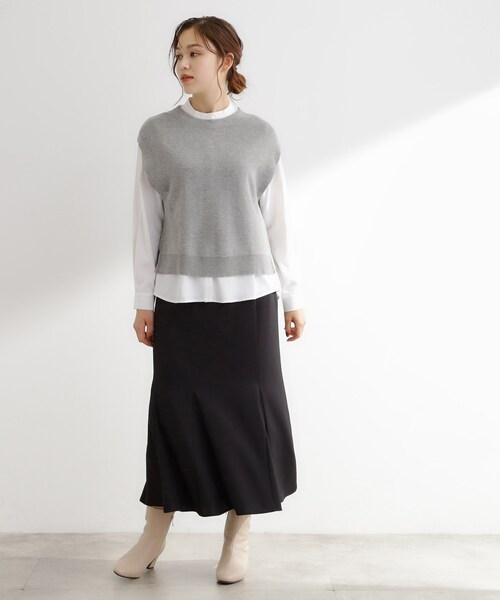 grove（グローブ）の「ニットベスト×シャツセット（その他トップス・レディース・オリーブ/ブラック/グレー・03/02/01/05/04）」の14枚目の写真