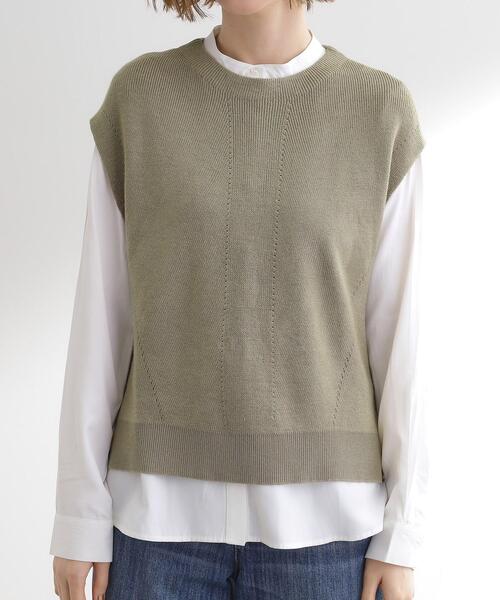 grove（グローブ）の「ニットベスト×シャツセット（その他トップス・レディース・オリーブ/ブラック/グレー・03/02/01/05/04）」の8枚目の写真