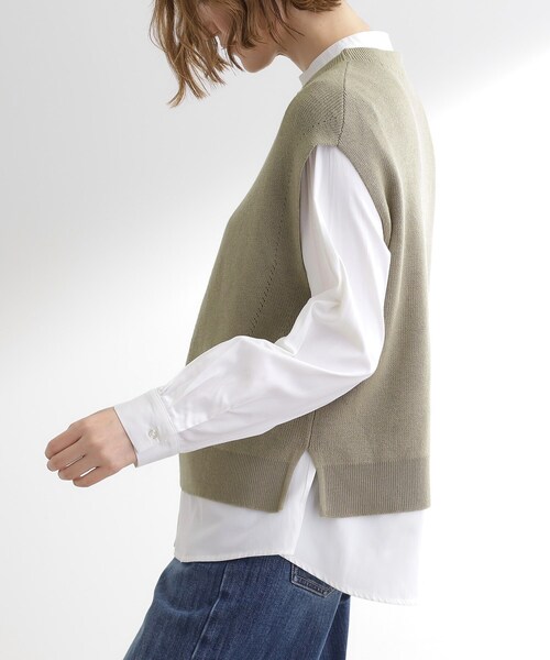 grove（グローブ）の「ニットベスト×シャツセット（その他トップス・レディース・オリーブ/ブラック/グレー・03/02/01/05/04）」の17枚目の写真