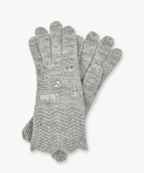 ANNA SUI（アナスイ）の「バタフライラインストーン ニット手袋（手袋・レディース・ブラック/グレー/ピンク/ホワイト・FREE）」の3枚目の写真