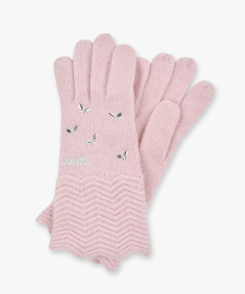 ANNA SUI（アナスイ）の「バタフライラインストーン ニット手袋（手袋・レディース・ブラック/グレー/ピンク/ホワイト・FREE）」の4枚目の写真