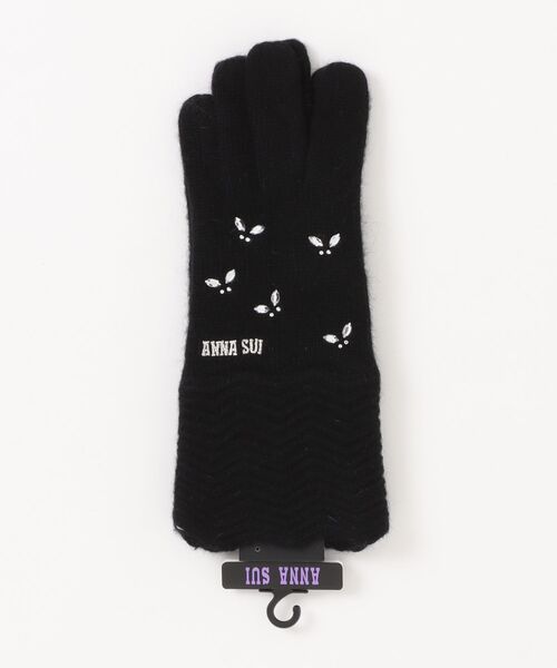 ANNA SUI（アナスイ）の「バタフライラインストーン ニット手袋（手袋・レディース・ブラック/グレー/ピンク/ホワイト・FREE）」の6枚目の写真