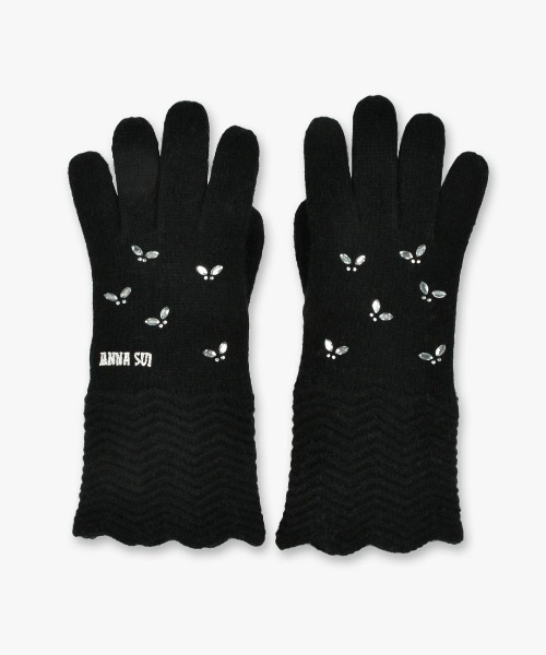 ANNA SUI（アナスイ）の「バタフライラインストーン ニット手袋（手袋・レディース・ブラック/グレー/ピンク/ホワイト・FREE）」の8枚目の写真