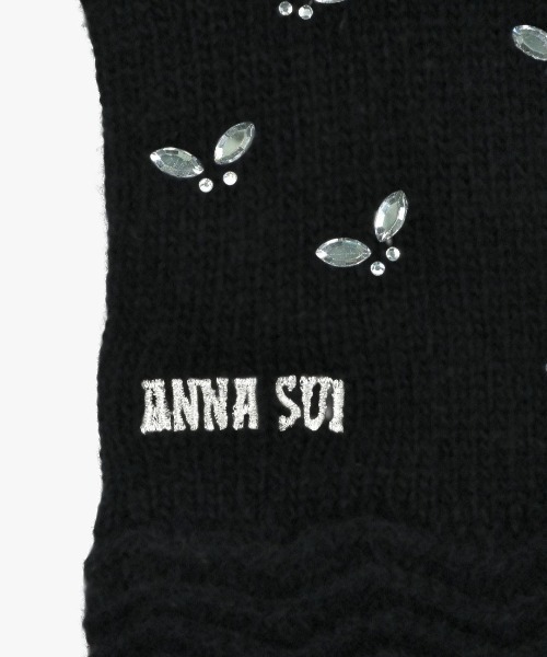 ANNA SUI（アナスイ）の「バタフライラインストーン ニット手袋（手袋・レディース・ブラック/グレー/ピンク/ホワイト・FREE）」の5枚目の写真